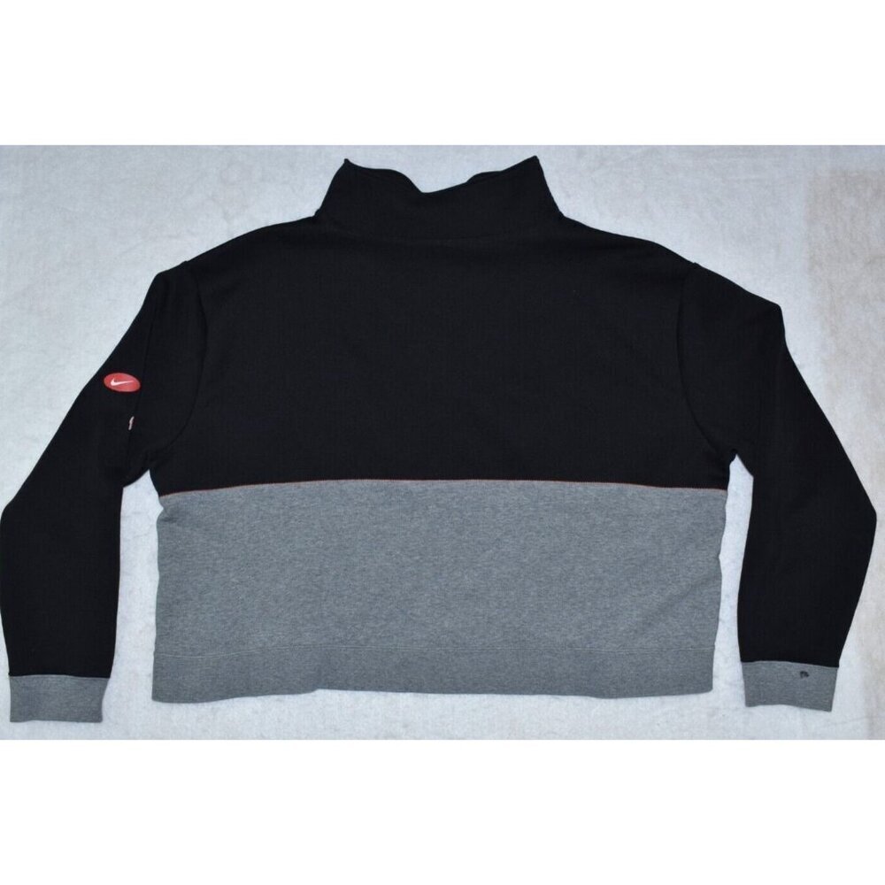 Nike Plus Zip Thru Sweat Womens Pullover Size 2X Black Cropped Funnel Neck Flaws - Picture 9 of 14